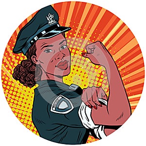 We can do it black police woman African American pop art avatar