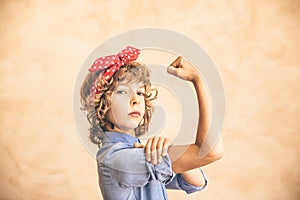 We can do it! Woman`s day concept