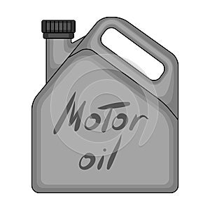 Can of engine oil.Car single icon in monochrome style vector symbol stock illustration web.