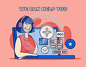 We Can Help You call center concept