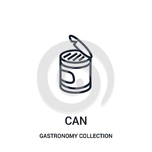 can icon vector from gastronomy collection collection. Thin line can outline icon vector illustration