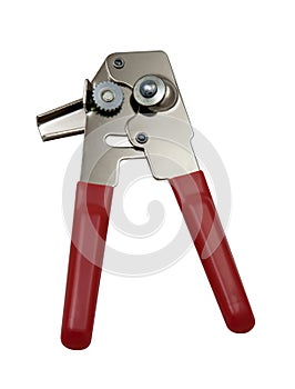 Can Opener with Red Handle - Blade Side