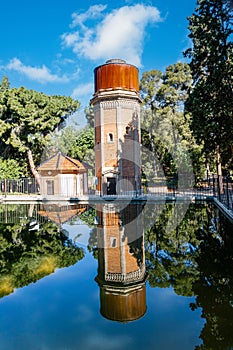 Can Solei and Cal ArnÃÂºs Park in Badalona, Spain. Water tower from 1887 photo