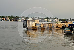 Can Tho, Vietnam. Boats on the Mekong river
