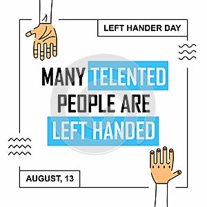 Left hand user quotes poster design. photo
