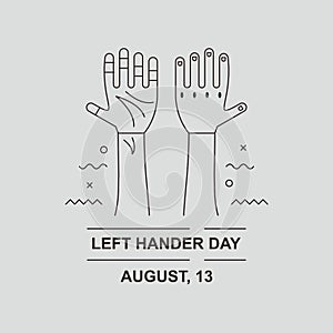 Two left hands illustration design. photo