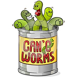 Can of Worms Cartoon Character