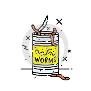 Can of worms line icon