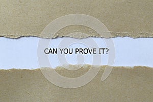 can you prove it on white paper
