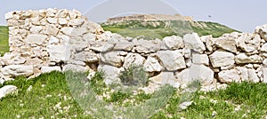 The Canaanite Wall and the Israelite Fortress at Tel Arad in Israel