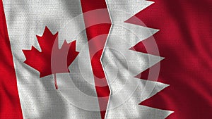 Canada and Bahrein Half Flags Together photo