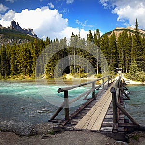 Canada, Banff National Park, Mountains River Scene