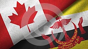 Canada and Brunei Darussalam two flags textile cloth