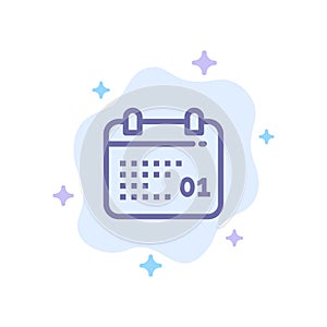 Canada, Calendar, Date, Day Blue Icon on Abstract Cloud Background