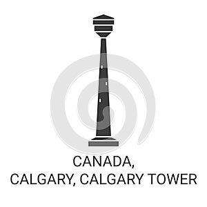 Canada, Calgary, Calgary Tower travel landmark vector illustration