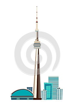 Canada city skyline vector dooddle illustration