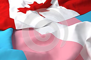 Canada Country Flag LGBT LGBTQ Transgender 3d Rendering