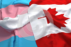 Canada Country Flag LGBT LGBTQ Transgender 3d Rendering