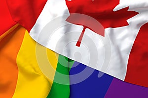 Canada Country Flag LGBT LGBTQ Transgender 3d Rendering