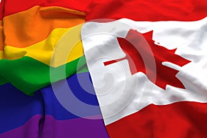 Canada Country Flag LGBT LGBTQ Transgender 3d Rendering