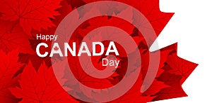 Canada day 1st of july banner design of maple leaves on white background Vector illustration