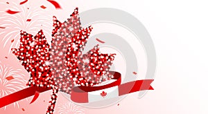 Canada day banner design with copy space Vector illustration