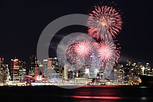 Canada Day fireworks in Downtown Vancouver