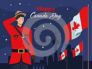 canada day lettering poster