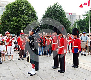 Canada Day Piper and Guards, in Ottawa, Ontario