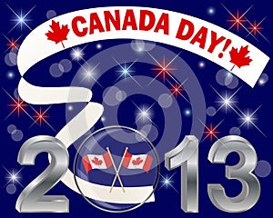 Canada Day. Silver 3-D 2013 with glass ball.