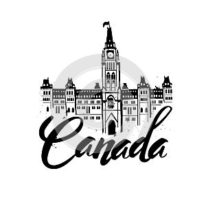 Canada, different shaped rubber stamp vector illustration