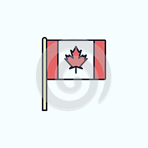 Canada flag 2 colored line icon. Simple colored element illustration. Canada outline symbol design from flags set on blue
