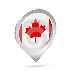 Canada flag 3d pin icon