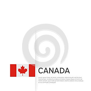 Canada flag background. State patriotic canadian banner, cover. Document template with canada flag on white background. National