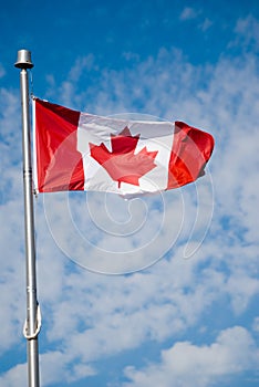 Canada Flag on a Cloudy Day