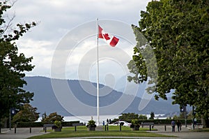 Canada flag college campus