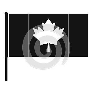 Canada flag with flagpole icon, simple style