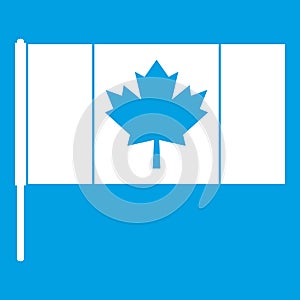 Canada flag with flagpole icon white