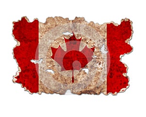 Canada flag in form of torn vintage paper
