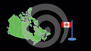 Canada Flag and Map Shape Animation