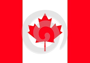 Canada flag, official colors and proportion correctly. High detailed vector flag of Canada.