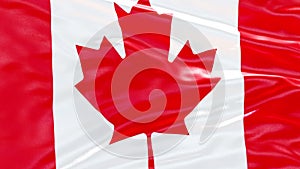 Canada Flag video 4K. Beautiful 3D Canadian Flag waving in wind. Realistic Flag background, footage for Canadian holidays