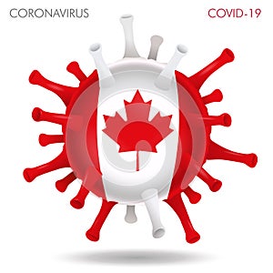 Canada flag in virus shape