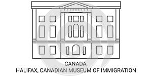 Canada, Halifax, Canadian Museum Of Immigration travel landmark vector illustration