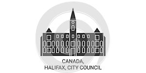 Canada, Halifax, City Council travel landmark vector illustration