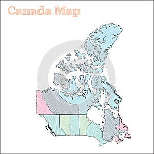 Canada hand-drawn map.
