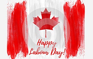 Canada Happy Labour day brushed flag