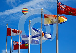 The Canada and its provincial flags