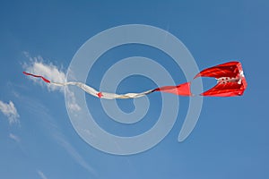 Canada Kite Flying in Clouds and Blue Sky Panoramic, Panorama