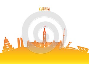 Canada Landmark Global Travel And Journey paper background. Vector Design Template.used for your